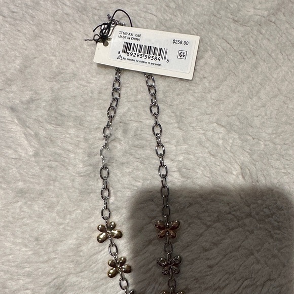 Coach Women's Necklace with Floral Accents - Silver and Gold - Picture 2 of 2